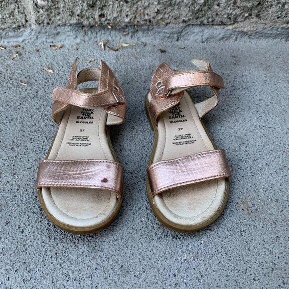 OLD SOLES Gold Wing Sandals Girls 10 27 Rose Gold Toddler Girl Shoes with Wings - Picture 4 of 8